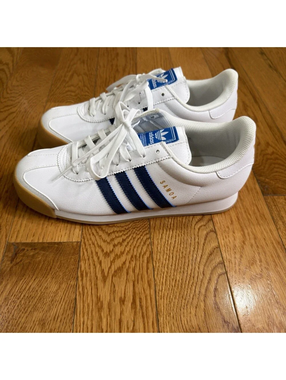 Men’s Size 9 Adidas Samoa White Blue Gum Sneakers EG6088 Originals Shoes